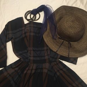 Autumn 1950s Vintage Cotton Dress